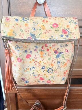 Patricia Nash Luzille convertible backpack handbag leather Prairie Rose Pattern